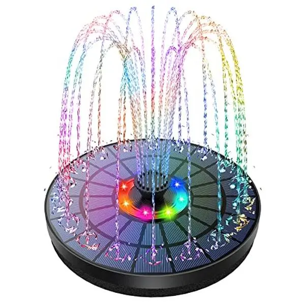 Solar Power 5.5W Colorful LED Fountain,1500 mAh built-in battery,7 Different Water Features,Floating Fountain Pump For GardenDecoration,Bird Baths,summerwins summerwins,campingessentials,outdoorfurnitureset,campinggear