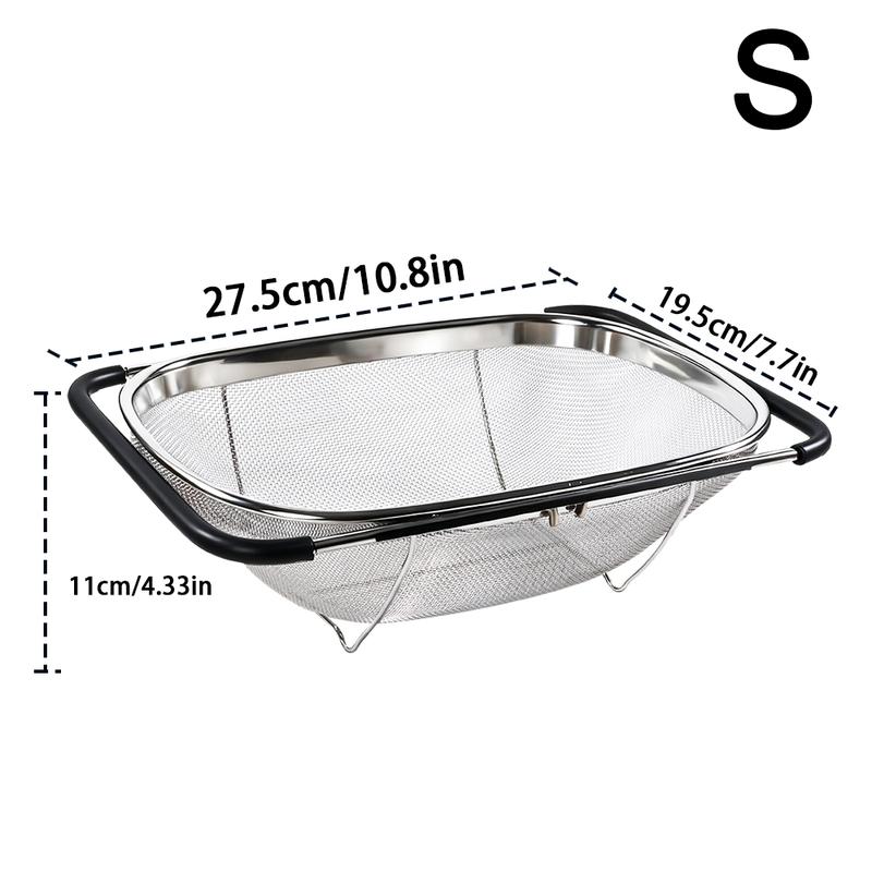 Expandable Stainless Steel Filter with Fine Mesh & Drain Basket for Vegetables and Fruits Kitchen Essentials Compact Design Durable Construction High Quality Strainer Vegetable Strainer Halloween Gift