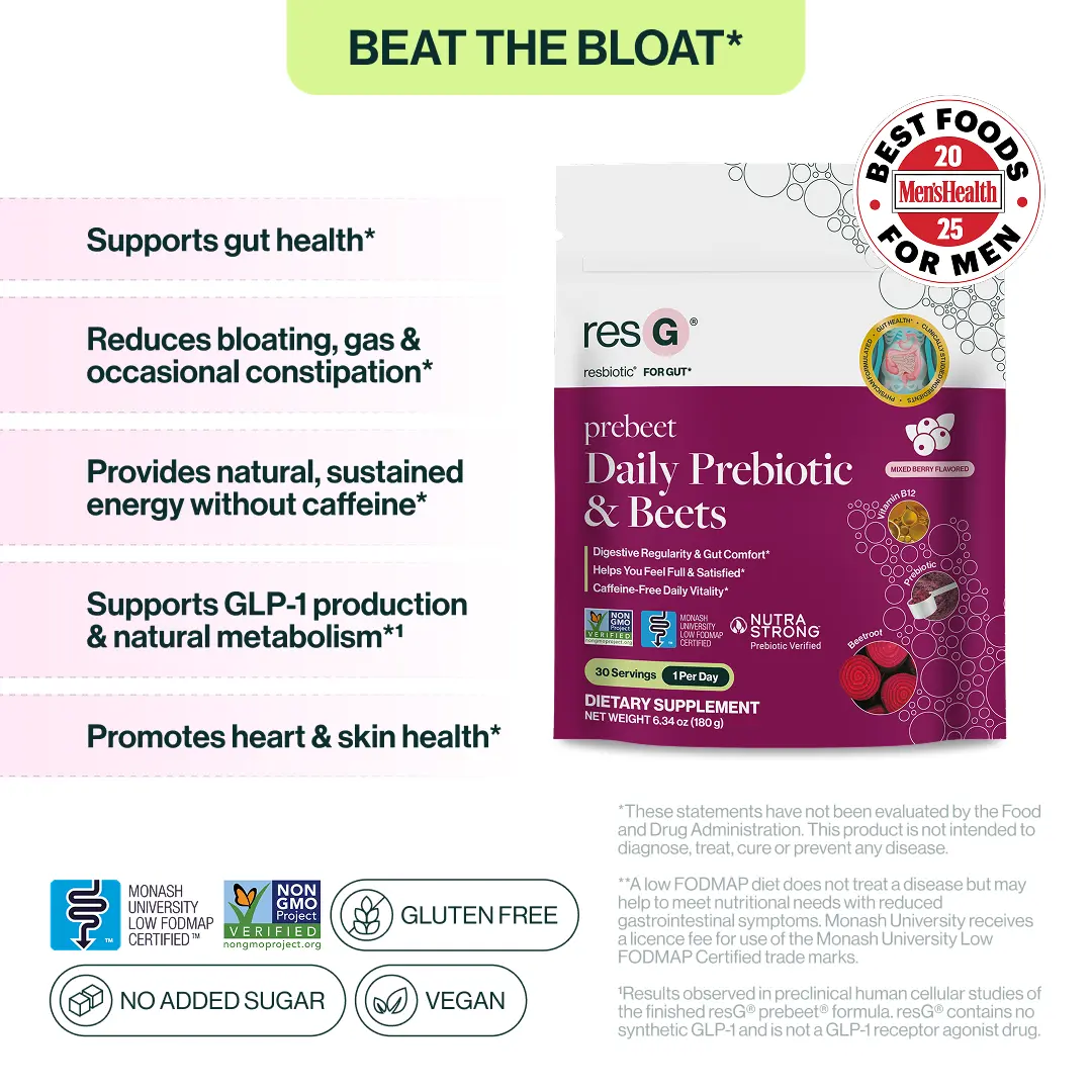 resG prebeet Daily Prebiotic — Prebiotic Gut Health Drink for Bloating, Digestion & Natural Energy