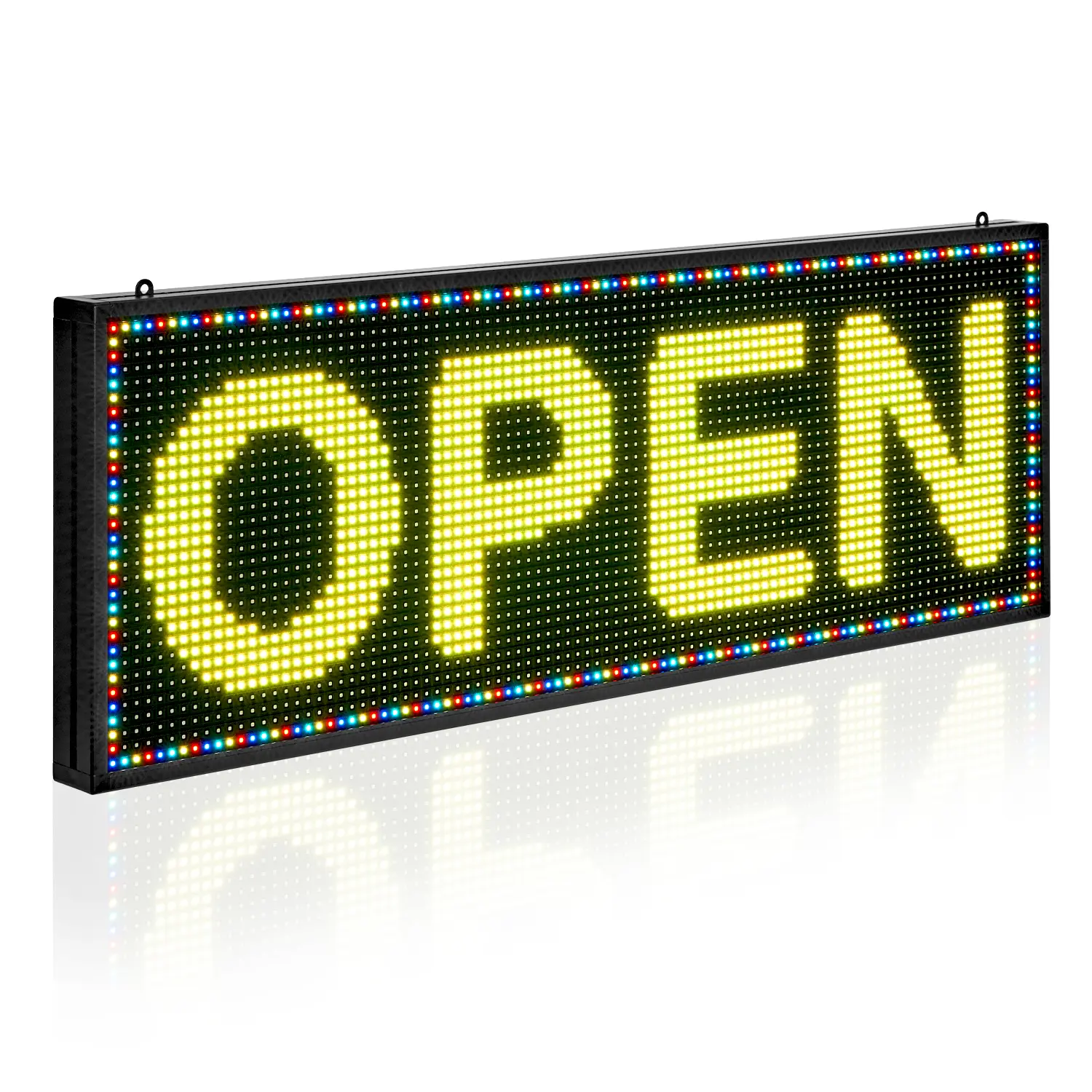 【Summerfinds】VEVOR Programmable LED Sign,P10 Full Color Flexible Digital Scrolling PanelDIY Custom Text Pattern GIF Display BoardBluetooth APP Control Message Shop Sign for Store Business Advertising40x14 in, Led Multicolor, Led Outdoor Waterproof