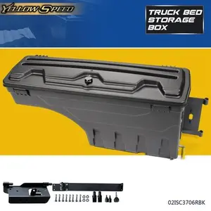 Fit For 02-18 Dodge Ram 1500 2500 3500 Truck Wheels Good Storage Tool Box + Lock Tool Organizer Durable Metal Box