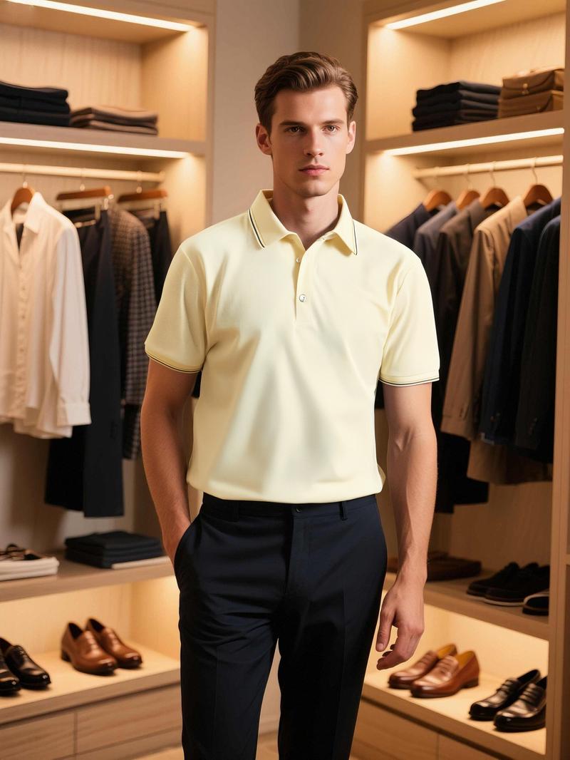 LIFE KEEPS MOVING Men's Regular Fit Solid Color Buttoned Sports Polo Shirt, Short Sleeve Turn-Down Collar Top, Suitable for Golf Outdoor Activities, Casual Comfortable Breathable Menswear