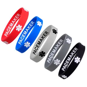 PACEMAKER Medical Alert ID Privacy Enhanced Silicone Bracelets Wristbands 5 Pack