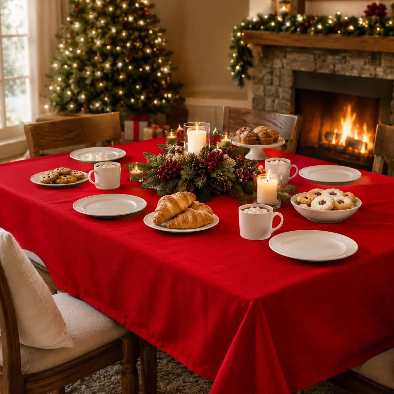 1 piece, solid-color tablecloth—a best-selling autumn/winter design suitable for summer dining, weddings, parties, and home decor; table decoration; available in multiple sizes; globally sourced and ideal for restaurants, hotels, and family dining tables.