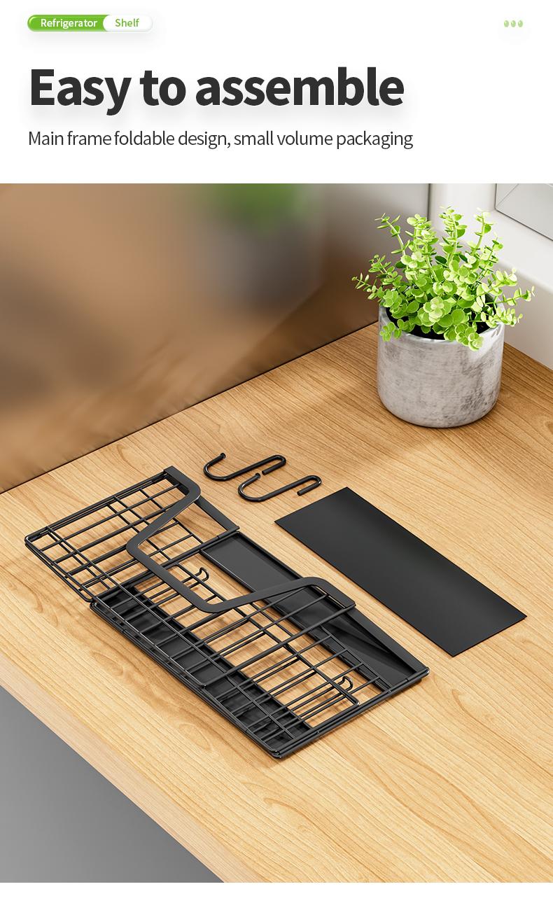 【Holiday Deals】San Dream Magnetic Shelf for Fridge Spice Rack Organizer Strong Magnetic Fruit Basket for Refrigerator Laundry Organizer Spice Snacks Magnet Fridge Shelf-1PC&2PCS