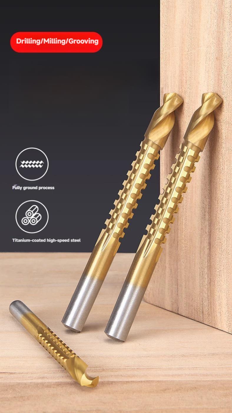 Titanium-Plated High-Speed Steel 6Counts Metalworking Set for Drilling Screwing Boring Carving Cutting Polishing Durable Tools Plunge Titanium-Plated High-Speed Steel 6Counts Metalworking Set for Drilling Screwing Boring Carving Cutting Polishing Durable Tools Plunge