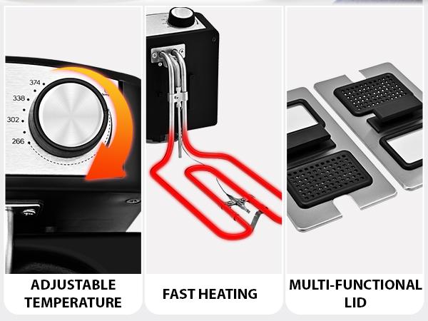 SUSTEAS Double Basket Electric Deep Fryer 1500W Adjustable Temp Fast Heating 6.3QT Capacity Splatter-Free Dishwasher-Safe for Efficient Cooking Kitchen Appliances