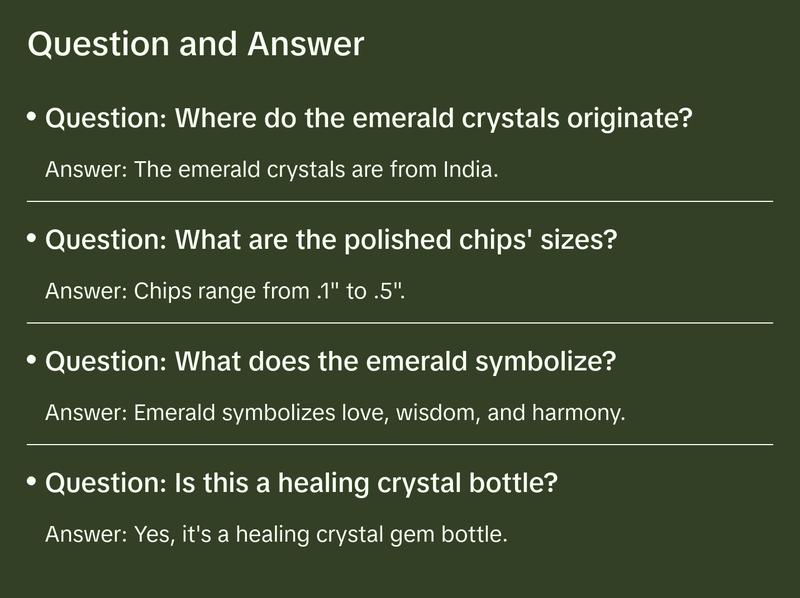 Emerald Gem Bottle (Grade AA) - Polished Chips of Emerald Crystals
