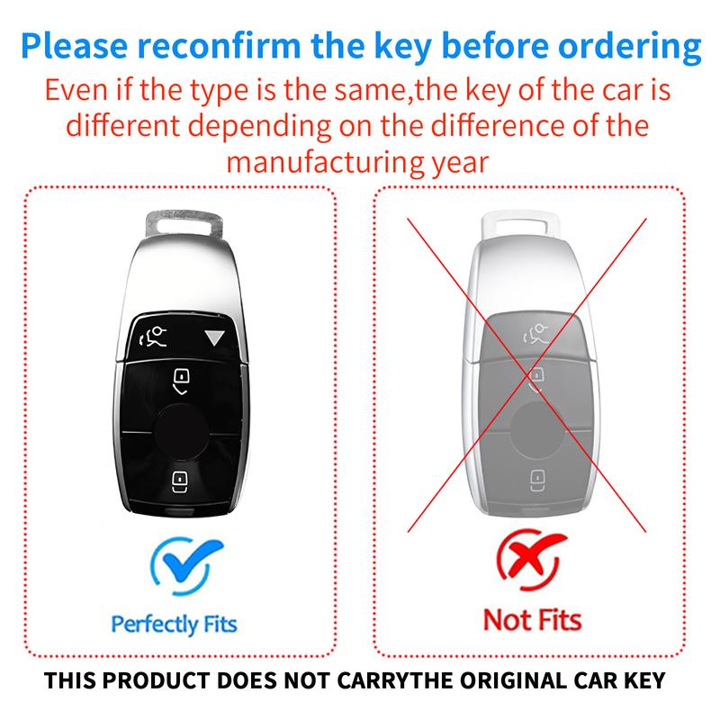 Key Fob Cover Compatible for 2017-2023 E Class 2019-2023 A Class S G CLA CLS CLK GLC AMG Full Protection Key Case Shell Remote Key