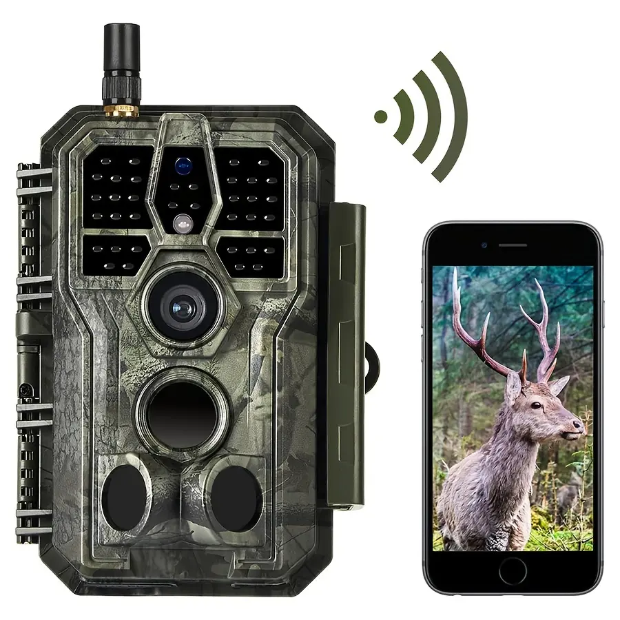 BLAZEVIDEO WiFi Trail & Game Camera  64MP 1296P, 0.1s Trigger Speed No Glow Night Vision Motion Activated IP66 Waterproof Wireless Hunting Cam with App for Wildlife Hunting, Yard Security(280Wgreen)