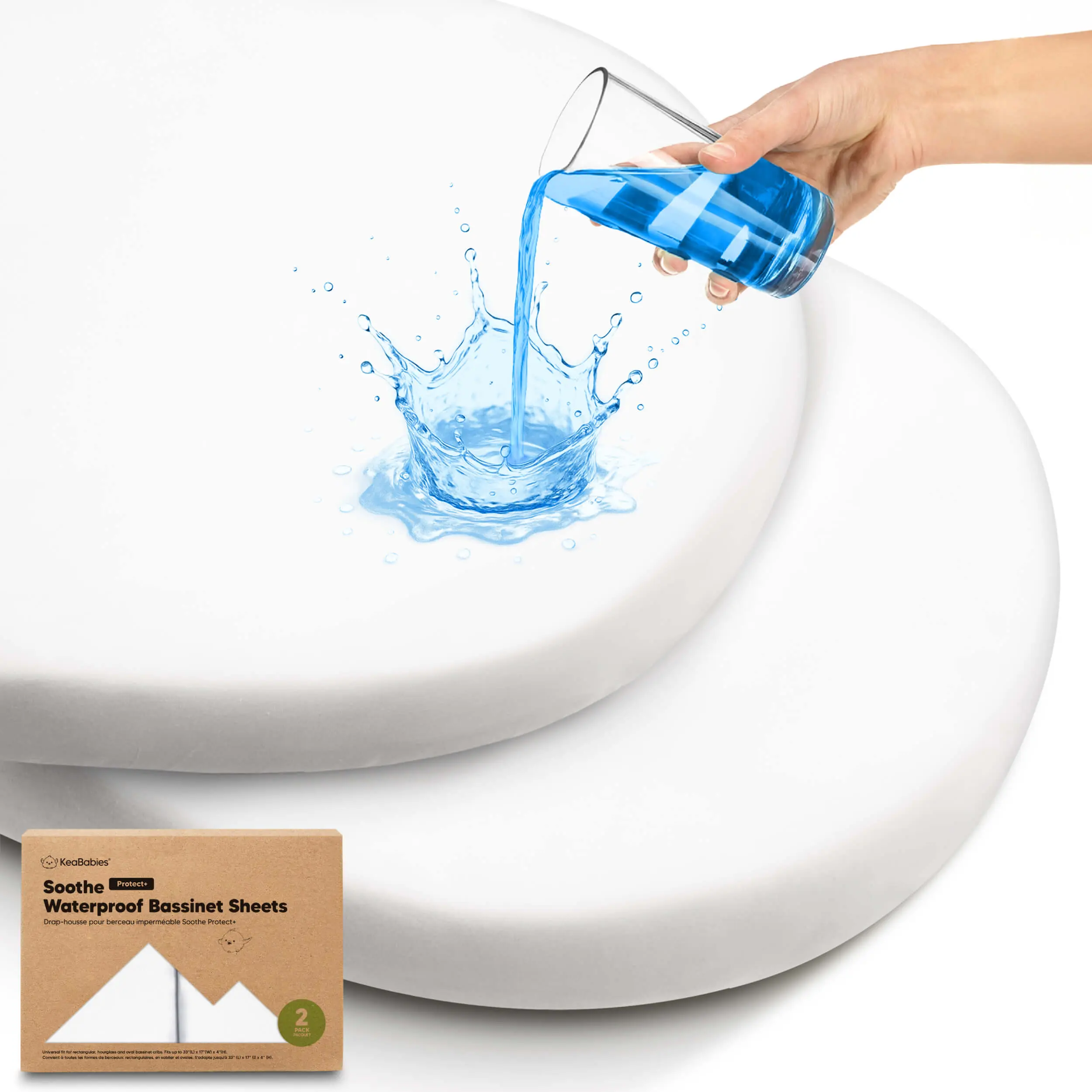 2-pk Organic Baby Bassinet Sheets Boys, Girls, Bassinet Fitted Sheet - 100% Cotton Bassinet Mattress Sheets, Compatible with Halo Bassinest Swivel Sleeper, Graco, Baby Delight, Universal Fitted