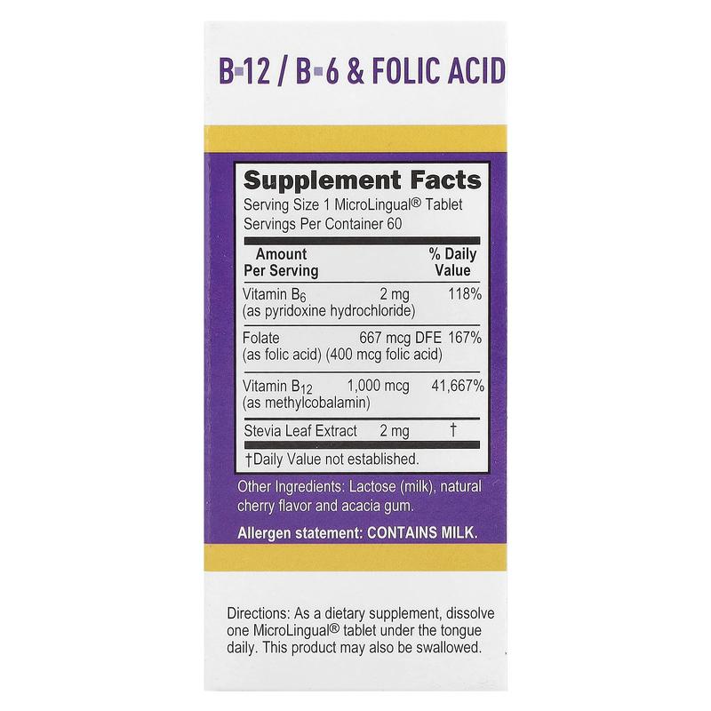 Superior Source Methylcobalamin B-12, B-6 & Folic Acid, 60 MicroLingual® Instant Dissolve Tablets