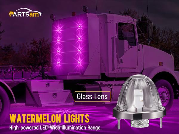 Partsam Glass Watermelon Lights Clear Lens Light 2Pcs