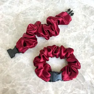 Cherry Red Buckle Scrunchie - No Snagging, No Tangles