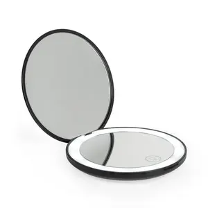 Compact LED Rechargeable Makeup Mirror for Lace Touch-Ups By The Hair Diagram