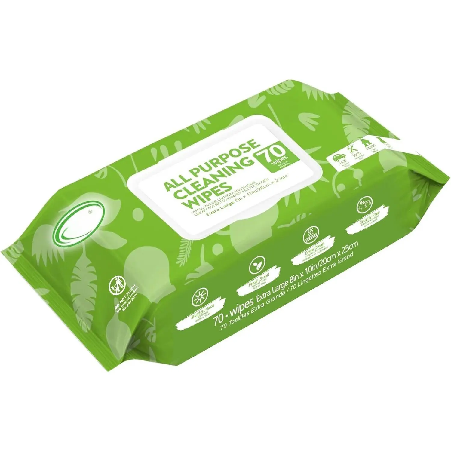 Purpose  and  Cleaning Wipes 70 Count,  8" x 10" Heavy Duty for  Interior Vinyl, Kitchen, Bathroom, Furniture, Tool