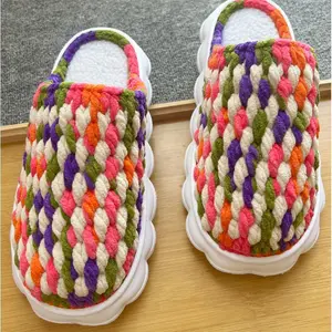 Handmade Cloud Slippers with Ice-Silk Crochet — Warm Home Ready-Made Product