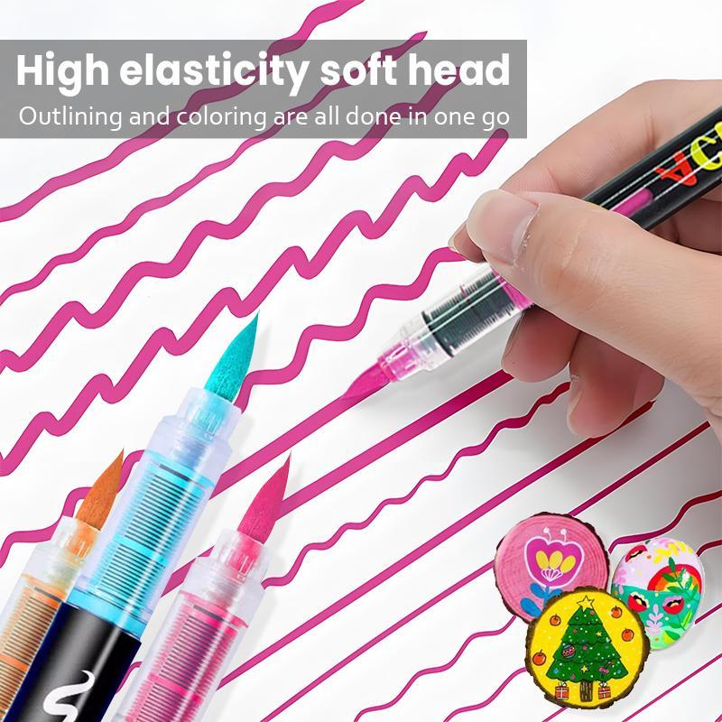 Acrylic Paint Markers, Soft Brush Tip Pens and Markers, Acrylic Paint Pens for Wood, Stone, Canvas, Glass, Fabric, Egg, Rock Painting and DIY Crafts Art Supplies (36)