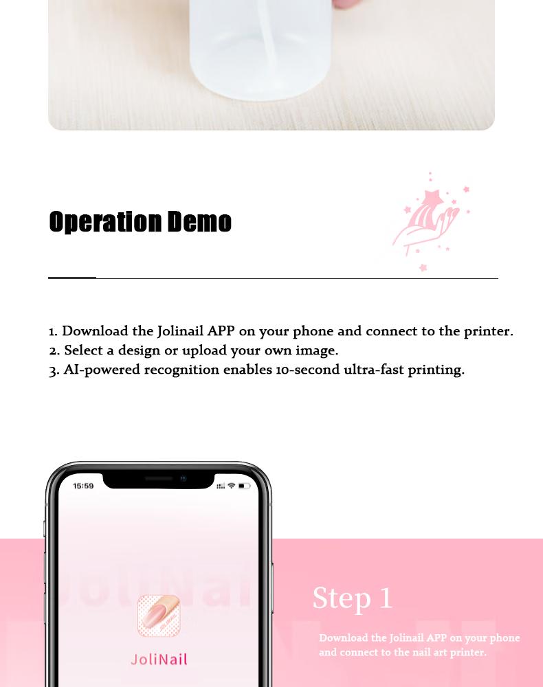 Nail Printer Nail Art Machine Portable 3D Digital Printer for Nail Art DIY Control Through Mobile App with 1000+ Designs & 10s Fast Printing for Beauty Personal Care