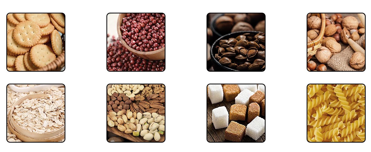 LinorosoFood Storage Containers with Date Recording Lids Stackable Plastic Set of 7 for Pantry Countertop Fridge Organization 0.4L 1.0L 1.6L 2.2L Sizes Gift Gift for Mom Mother's Day Gift for Women