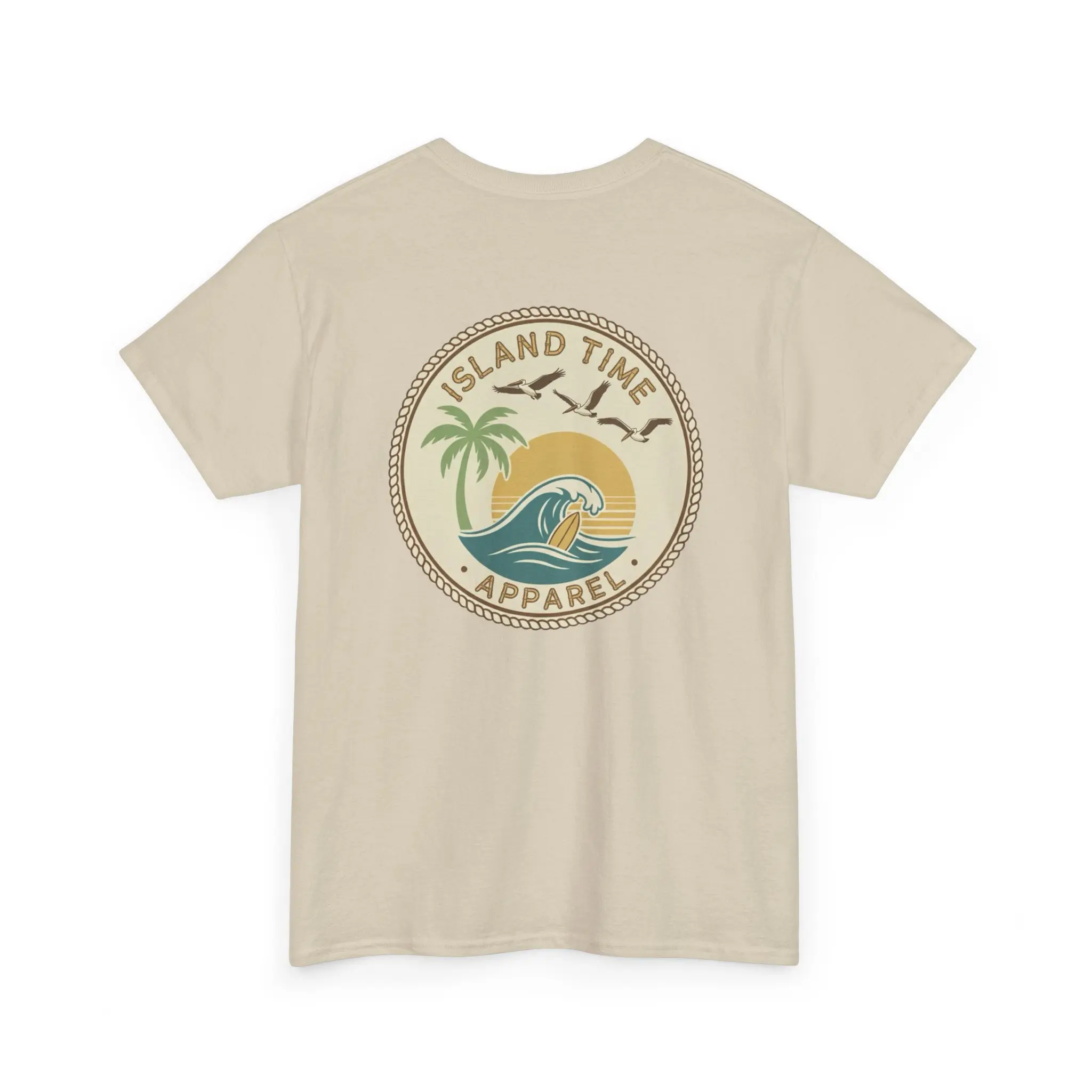Island Time Apparel Tee | Cotton Shirt Top Casual Beachwear T-shirt Short-sleeve Unisex Soft Breathable Minimalist Laid-back Design Beach