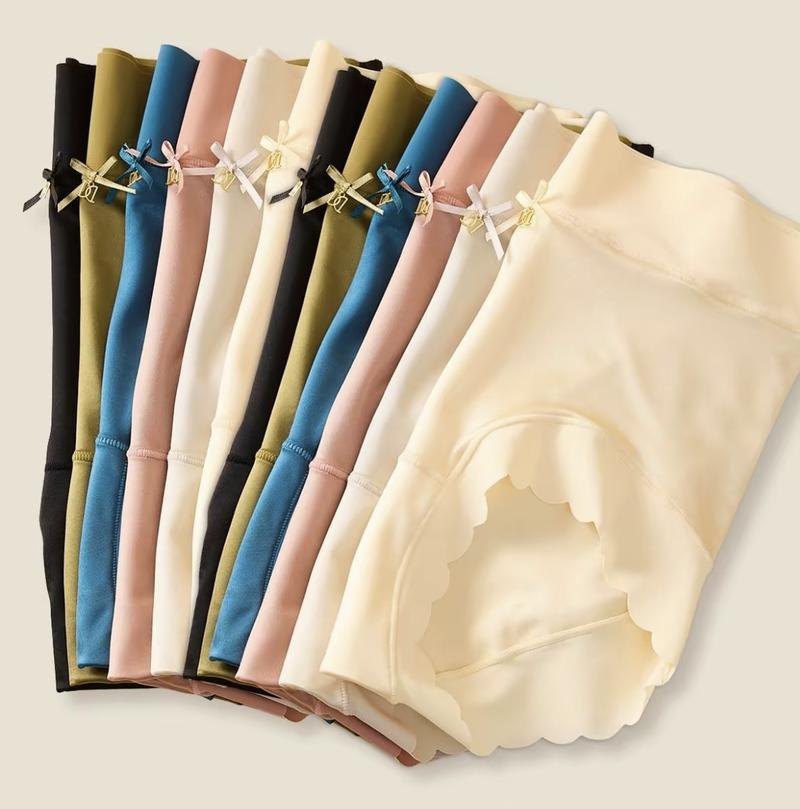 Women's Seamless Mid-Waist Underwear InvisibleComfort Breathable Underpants for Ladies 6Pcs SoftElastic Mid-Waist Waistband Basic Cotton Panties new years underwear for good luck