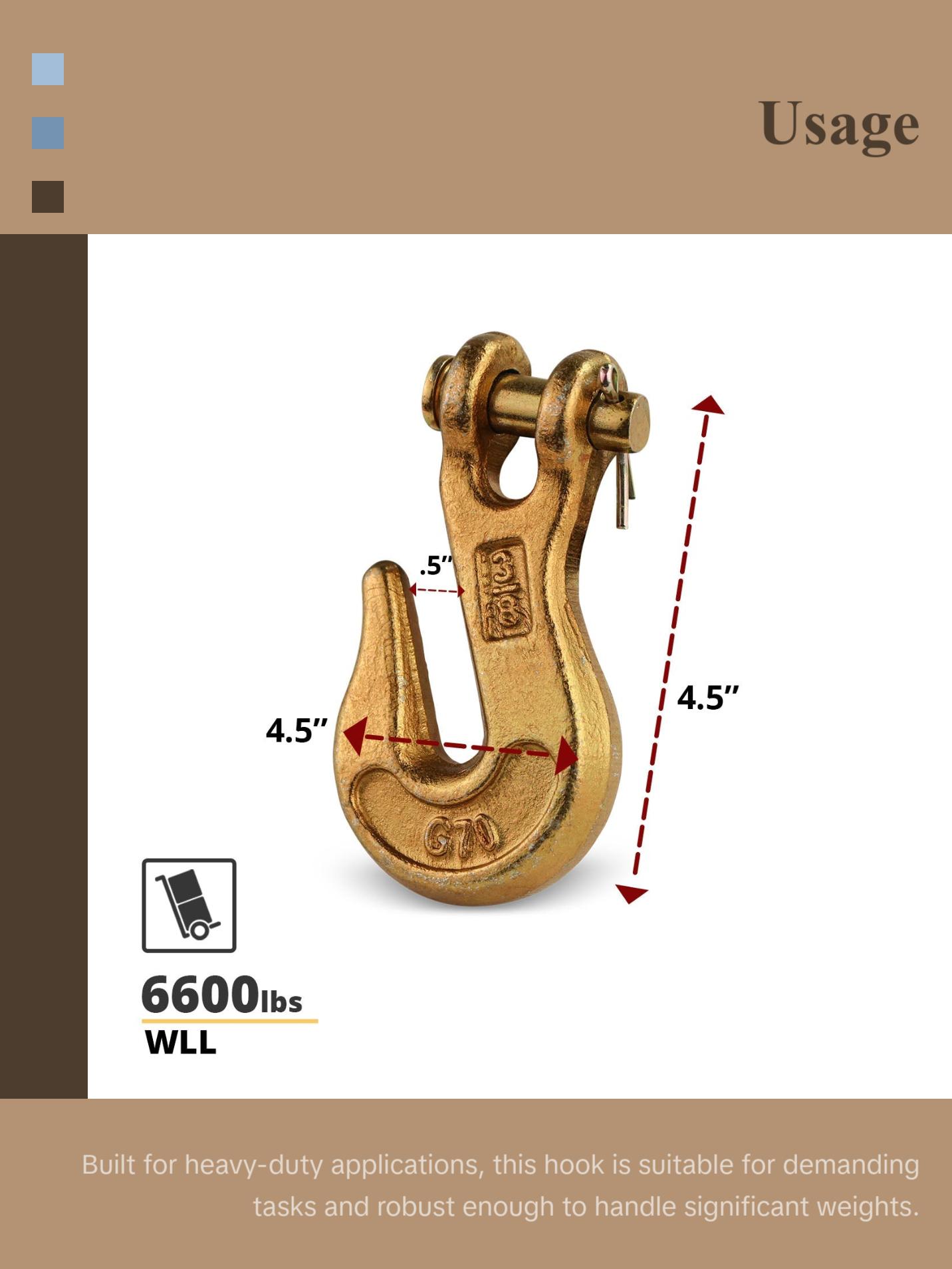 G70 Clevis Grab Hook, 3/8"