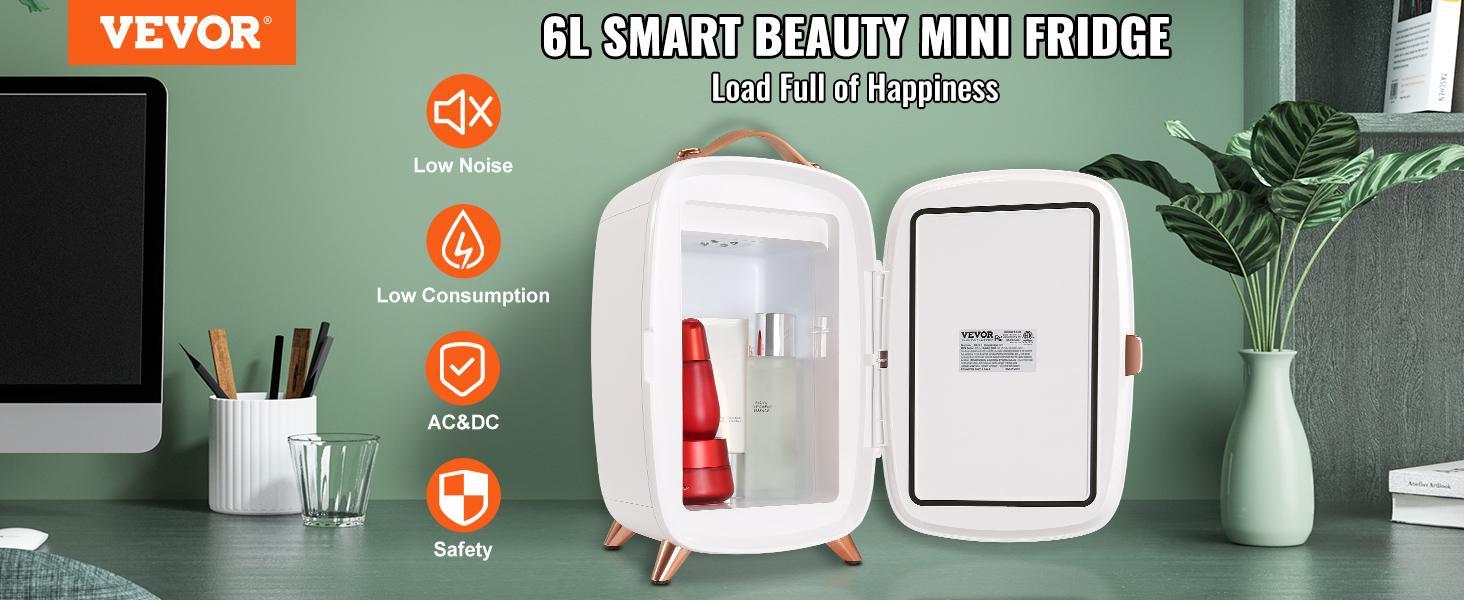 Vevor Mini Fridge for Bedroom, TikTokShopBlackFriday, Luxury Skincare Fridges with Mirror and LED Light, AC/DC Cosmetic Fridge for Office Dorm Car, Small Makeup Refrigerator for Beauty Face Mask Beverage Chill