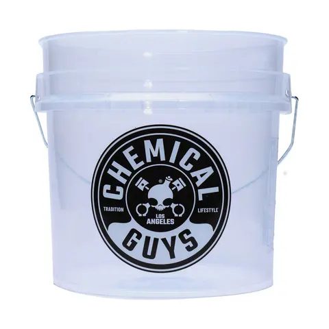 CHEMICAL GUYS Heavy Duty Ultra Clear Detailing Bucket – 4.25 Gal Transparent Wash Bucket, Durable & Chemical Resistant for Car Wash & Detailing, Plastic, Washing Bucket