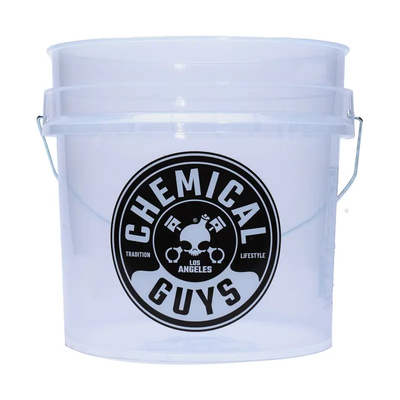 CHEMICAL GUYS Heavy Duty Ultra Clear Detailing Bucket – 4.25 Gal Transparent Wash Bucket, Durable & Chemical Resistant for Car Wash & Detailing, Plastic, Washing Bucket