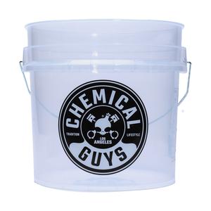 CHEMICAL GUYS Heavy Duty Ultra Clear Detailing Bucket – 4.25 Gal Transparent Wash Bucket, Durable & Chemical Resistant for Car Wash & Detailing, Plastic, Washing Bucket
