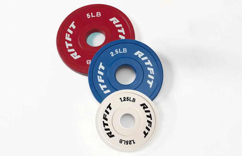 RitFit Fractional Rubber Weight Plates, Colored Bumper Plates for Starting Strength and Progressive Overload Training, Pair and Sets(Colored/Pink/Black)