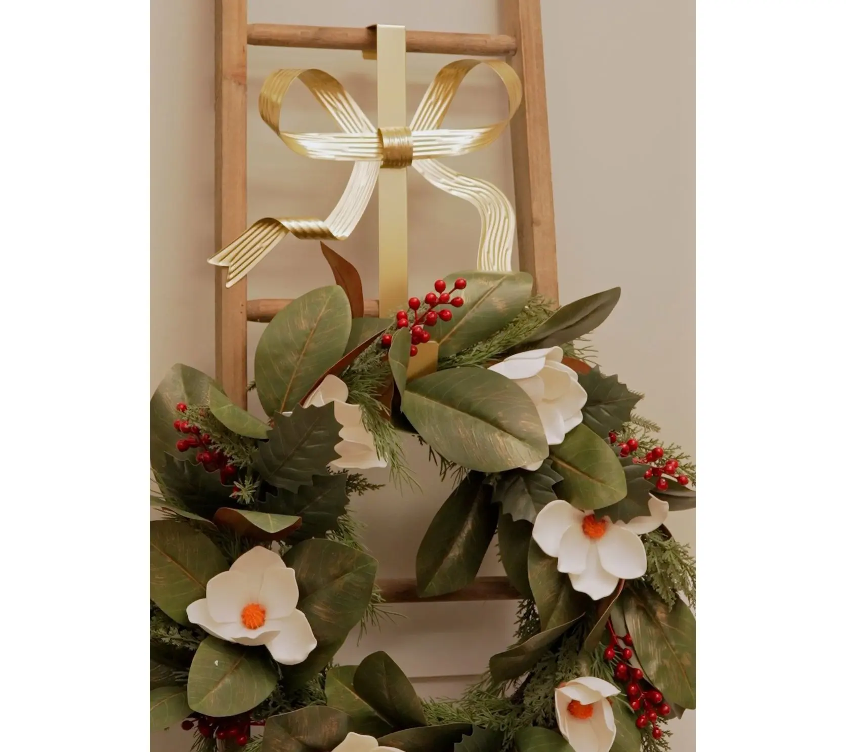 Metallic Bow Holiday Wreath Hanger by Kim Gravel