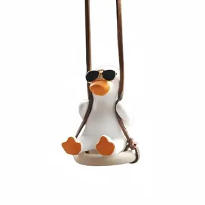 Cute Hanging Car Decoration , Cool Swinging Duck Car Decor Rearview MirrorHanging Pendant, Cars Stuff, Cute CarAccessories, Girly Car Accessories, Pink,Yellow, Car Supplies for Girls