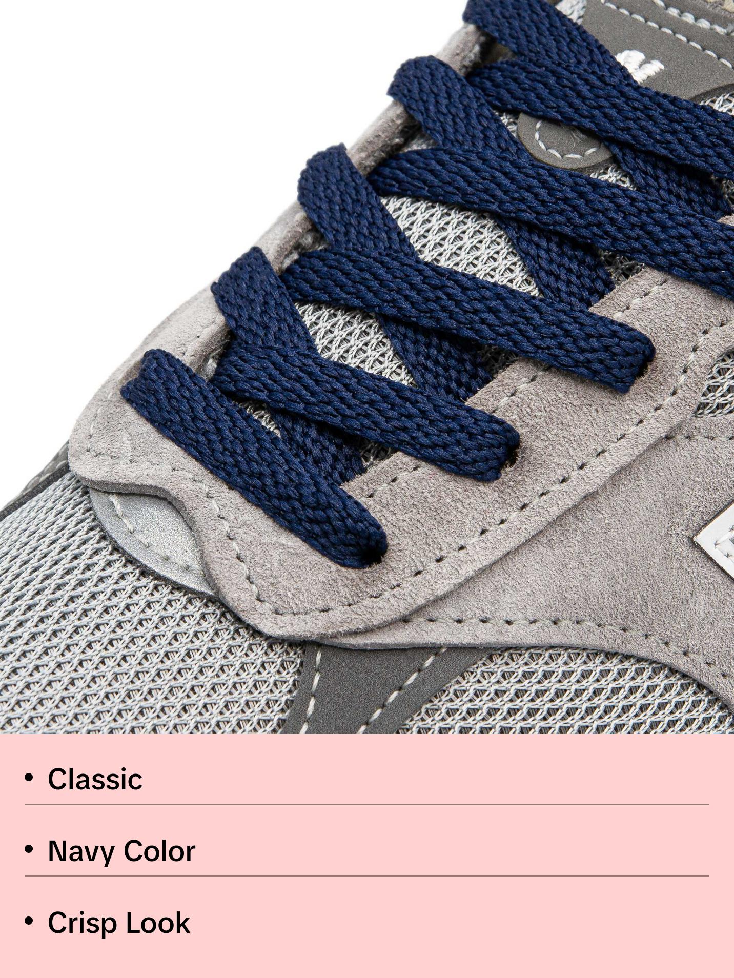 Navy Blue Flat Shoe Laces