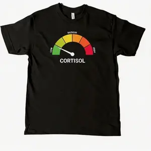 High Cortisol Low Cortisol Funny Casual  Cotton Heavyweight Short Sleeve Shirt graphic tee BYH