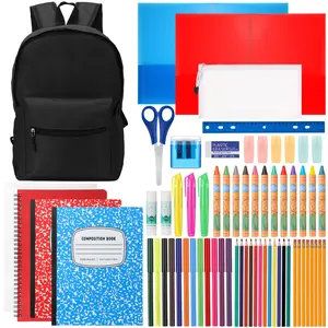 67 Pcs Christmas Gift Back to School Supplies with Backpack Kids Kindergarten Preschool Elementary Supply Bundle Kit Middle High School Notebook for K-12 Student Girl Boy Classroom