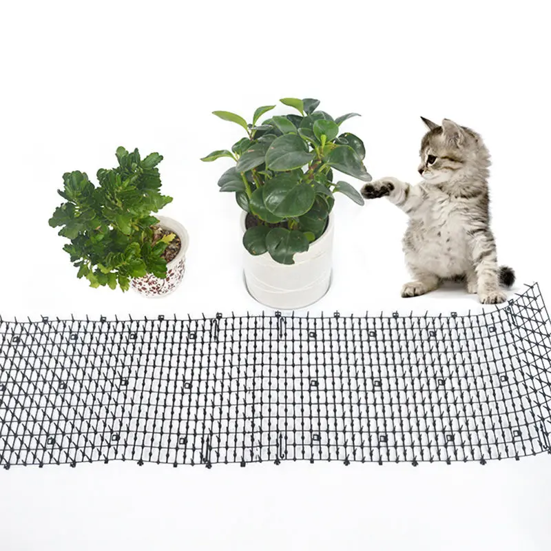 7.87in Soft Spike Cat Scat Mat - Humane Animal Paw Discourager, Outdoor/Indoor Plastic Repellent Single Strip for Garden & Countertops, 78.7"x7.87" Pet Deterrent, Deterrent Mat