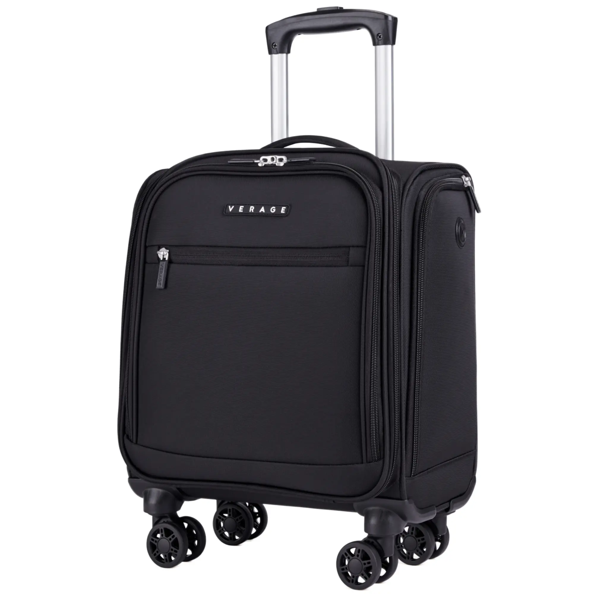 VERAGE Underseat Carry On Luggage with Wheels, 14.5-Inch Spinner Small Suitcase, Softside Lightweight Travel Bag for Men and Women, Airplane Carry On Bag