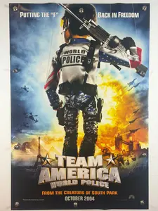 TEAM AMERICA: WORLD POLICE 2004 Original Movie Poster 27x40 DS Rolled Advance “F” Freedom