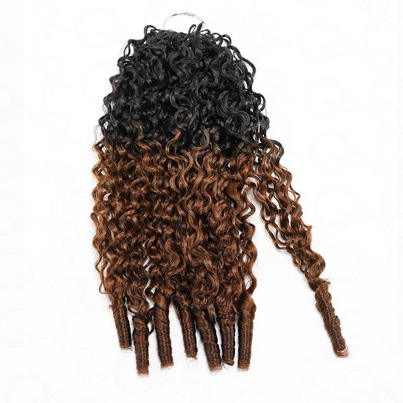 QVR  #P4/27 Burmese Curly Feather Crochet Hair Highlight Seamless  Machine Made Human Hair Miracle Knots Boho Braids