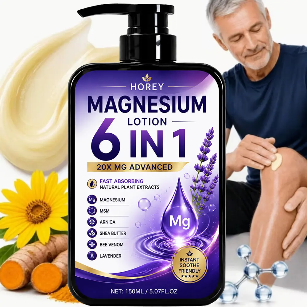HOREY 6IN1 Powerful Magnesium Cream And Joint Skin Care Cream with Lavender Extract, - Hyaluronic Acid Muscle Moisturizing Formula - Ideal for After Workouts And Before Bed | Suitable for All And Care for Your Joint Skin | 150Ml/ 5.09Oz