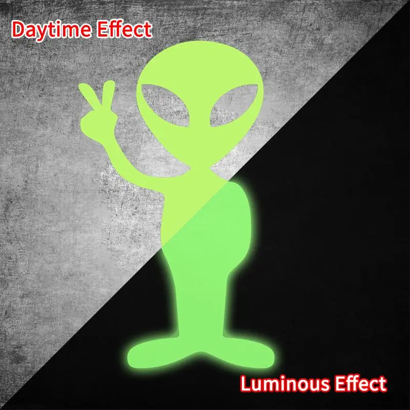Alien Design Luminous Car Sticker, Glow-in-the-dark Waterproof Sticker for Car Windows, Rear Windshields, Bumpers, Motorcycle Fuel Tanks, Car Window Stickers, Sticker for Cars, Car Decals
