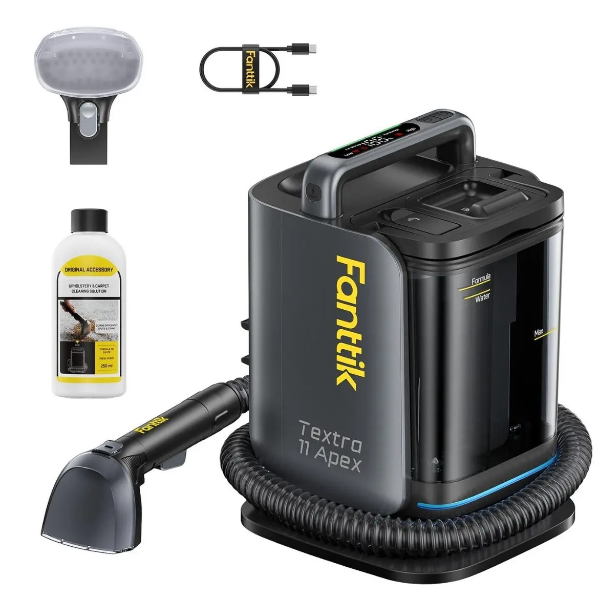 Fanttik Textra 11 APEX Cordless Portable Carpet Cleaner, 150W Brushless Motor, Smart LED Display, 2 Cleaning Modes, Spot Cleaner for Car Interior, RV, Upholstery & Area Rugs, Cleaning Tool, Floor Cleaning Tool SummerWins, Home Cleaning