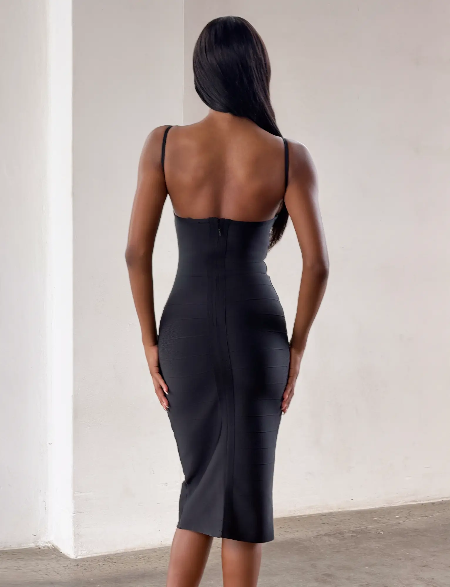 MIDORI MIDI BANDAGE DRESS - BLACK - TikTok Shop MIDORI MIDI BANDAGE DRESS - BLACK - TikTok Shop