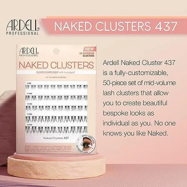 Ardell Naked Clusters 437, 50 Patented Clusters, Up to 8 Applications, 1-pack Eyelashes Lash