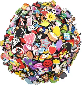 Lot of Random Shoe Charms 40-800pcs Mixed Shoe Decorations Lovely Cool PVC Animals Flowers Balls Letters Numbers Shapes Shoes Ornaments for Bracelets and Sandals Different Designs unisex-adult Shoe Ornaments Party Birthday Gifts