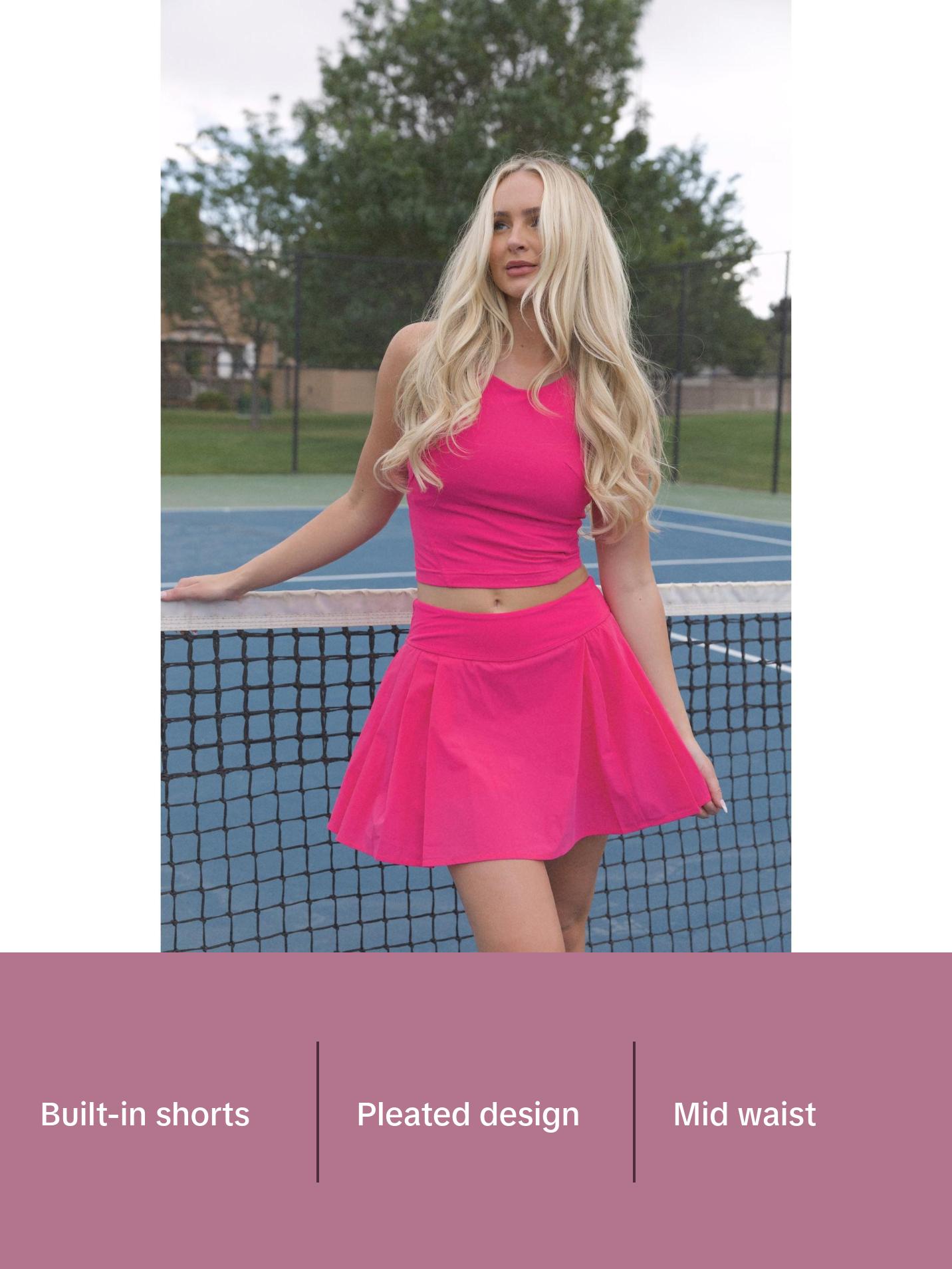 Pleated Tennis Skirt - Pink