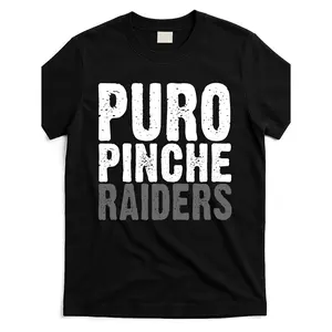 Puro-Pinche-Raiders-T-Shirt_Ppr2881379-At_Black_Product_Image Same Style for Men And Women 2025 Summer Short-Sleeved Printed T-Shirt