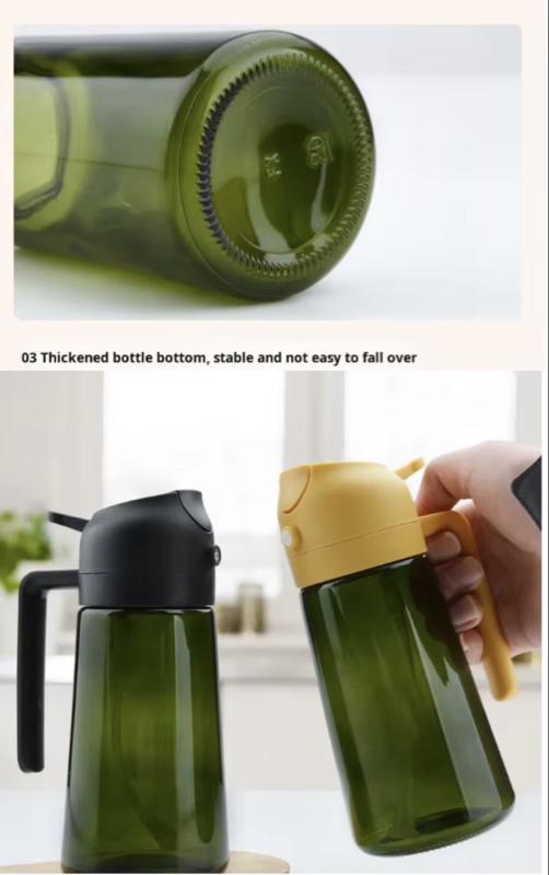 16 oz Glass Oil Spray & Pour Bottle 2 Pack – Precision Meets Style